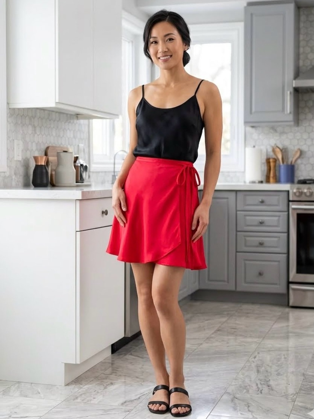 DYNAMITE Red Wrap Skirt - Women